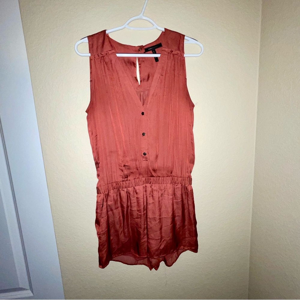 BCBGeneration Rust Sleeveless Romper‎